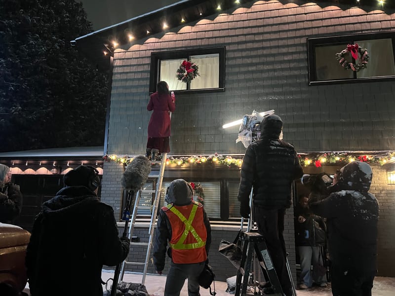 Elaborate Christmas film set designed by 1D Studios
